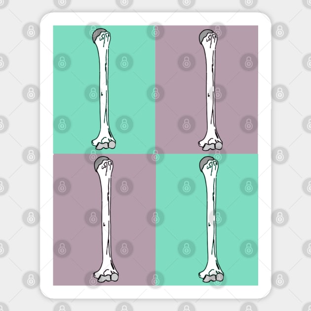 Four Square Teal and Mauve Humerus Design Sticker by Humerushumor